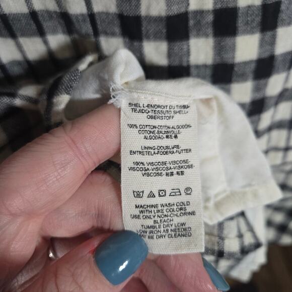 Free People Nodia Check Wrap Dress Tie Side Cotton Lined Plaid 8 Beach Boho - Picture 9 of 10